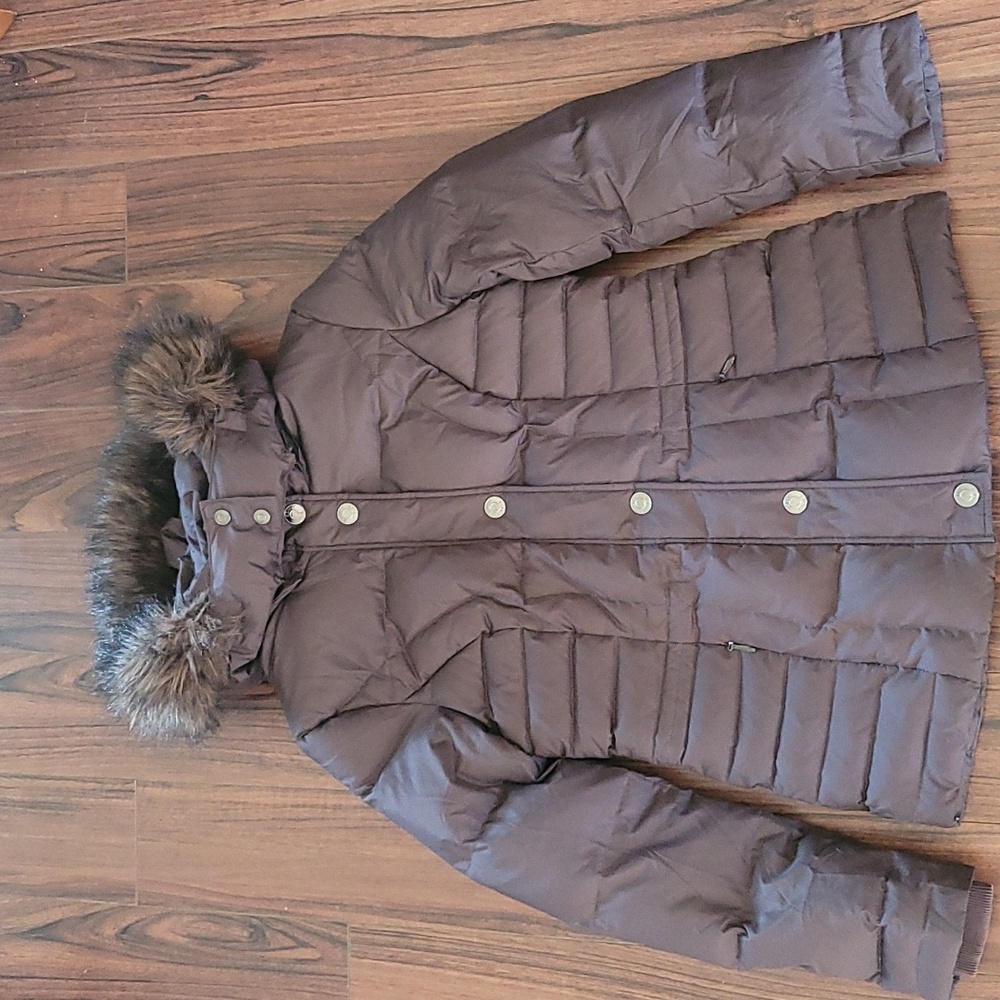 Down filled winter jacket by ESprit in classy dark chocolate / dark taupe color